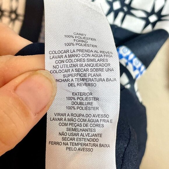 Armani Exchange Mini Dress Womens Size 2 Navy Blue Long Sleeve Geometric - Picture 7 of 12